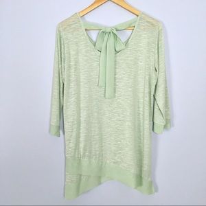 Simply Noelle Mint Green Bow Back Knit Shirt
